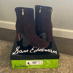 Sam Edelman Dark Brown Heeled Boots Size 7.5